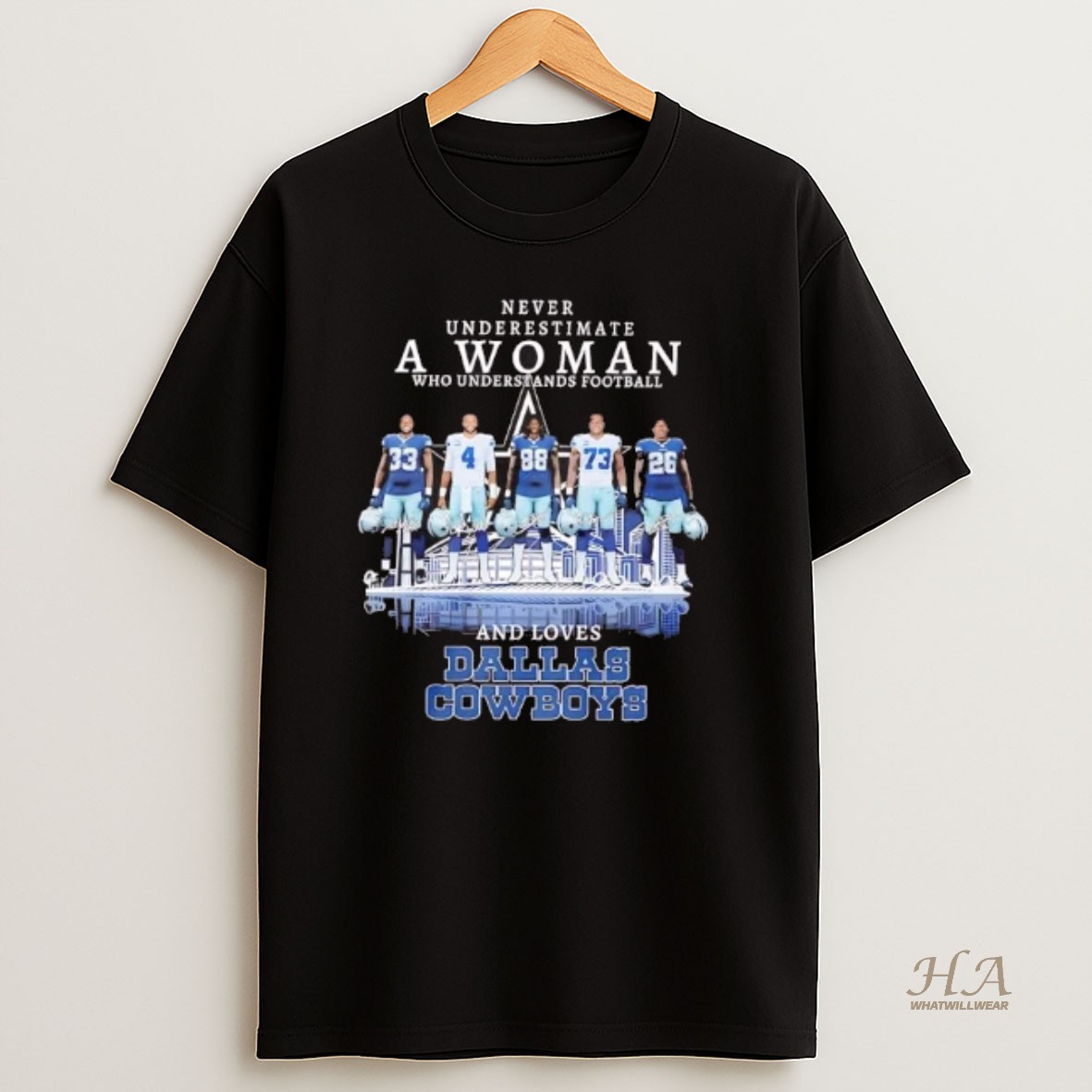 Official Never Underestimate A Woman Understands Football Loves Dallas Cowboys T Shirt