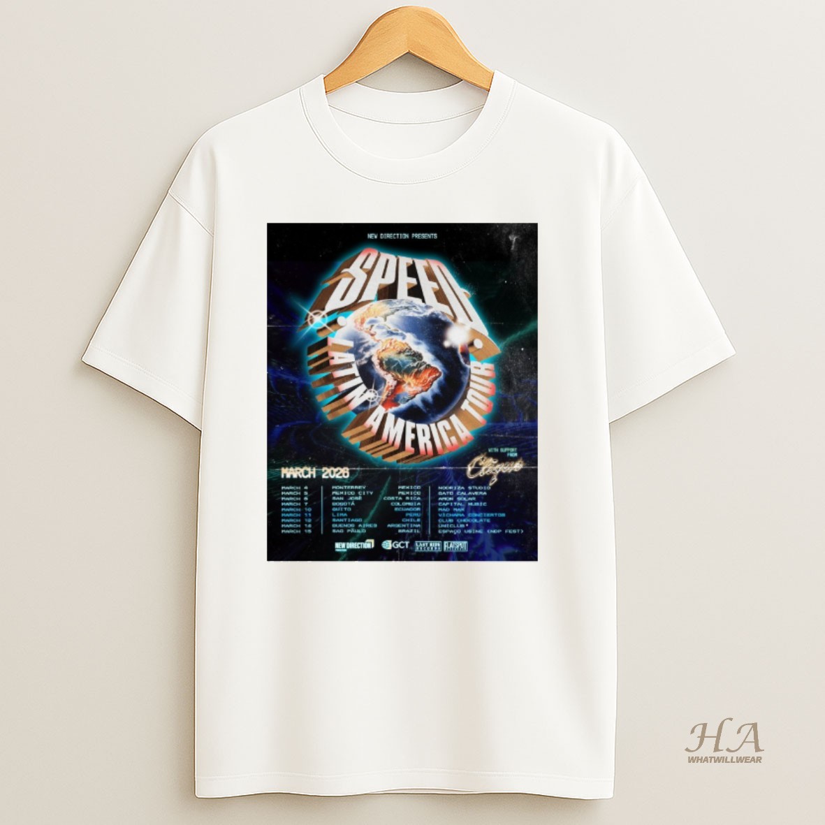 Official New Direction Presents Speed Latin America Tour March 4 15 2026 T Shirt
