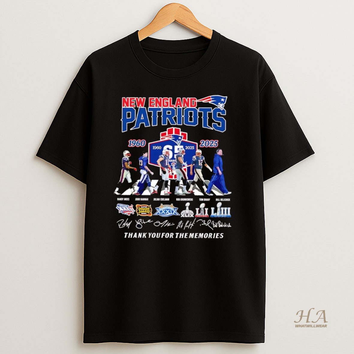 Official New England Patriots 65 Season 1960 2025 Thank You For The Memories Shirt