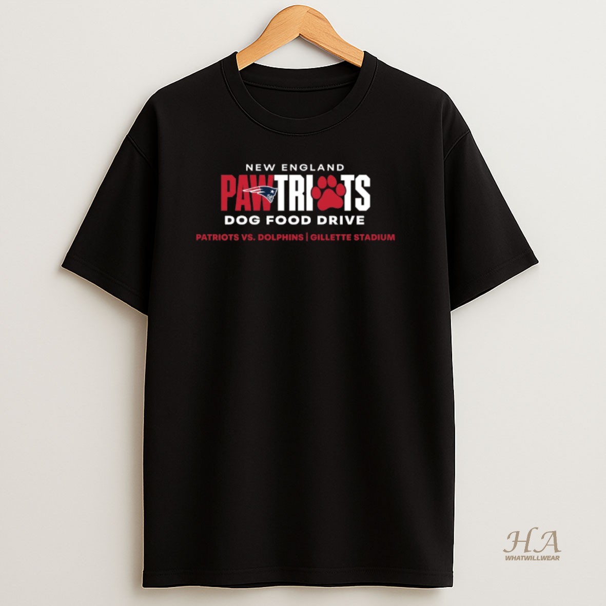 Official New England Patriots Dog Food Drive Patriots Vs Dolphins Gillette Stadium T Shirt