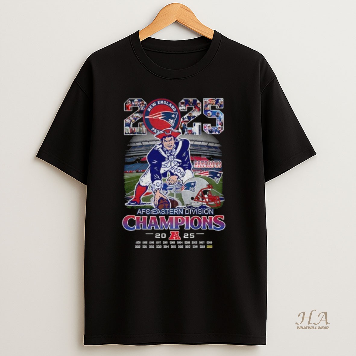 Official New England Patriots Football Afc Eastern Division 2025 Flying Elvis T Shirt