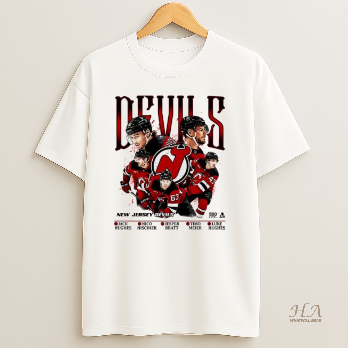 Official New Jersey Devils 5 Stars T Shirt