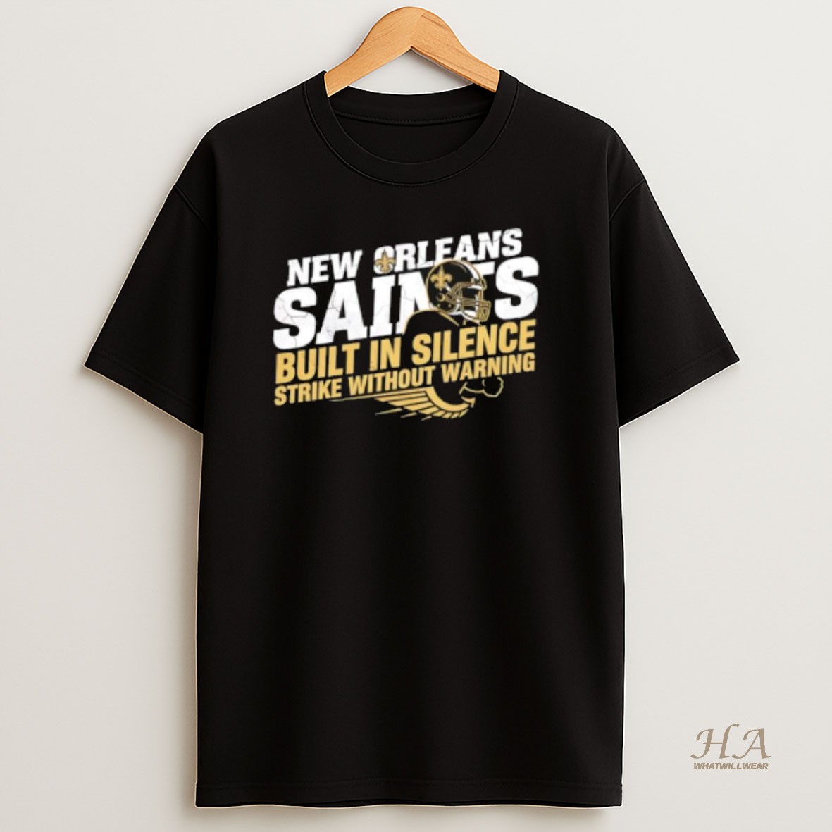 Official New Orleans Saints Built In Silence Strike Without Warning T Shirt