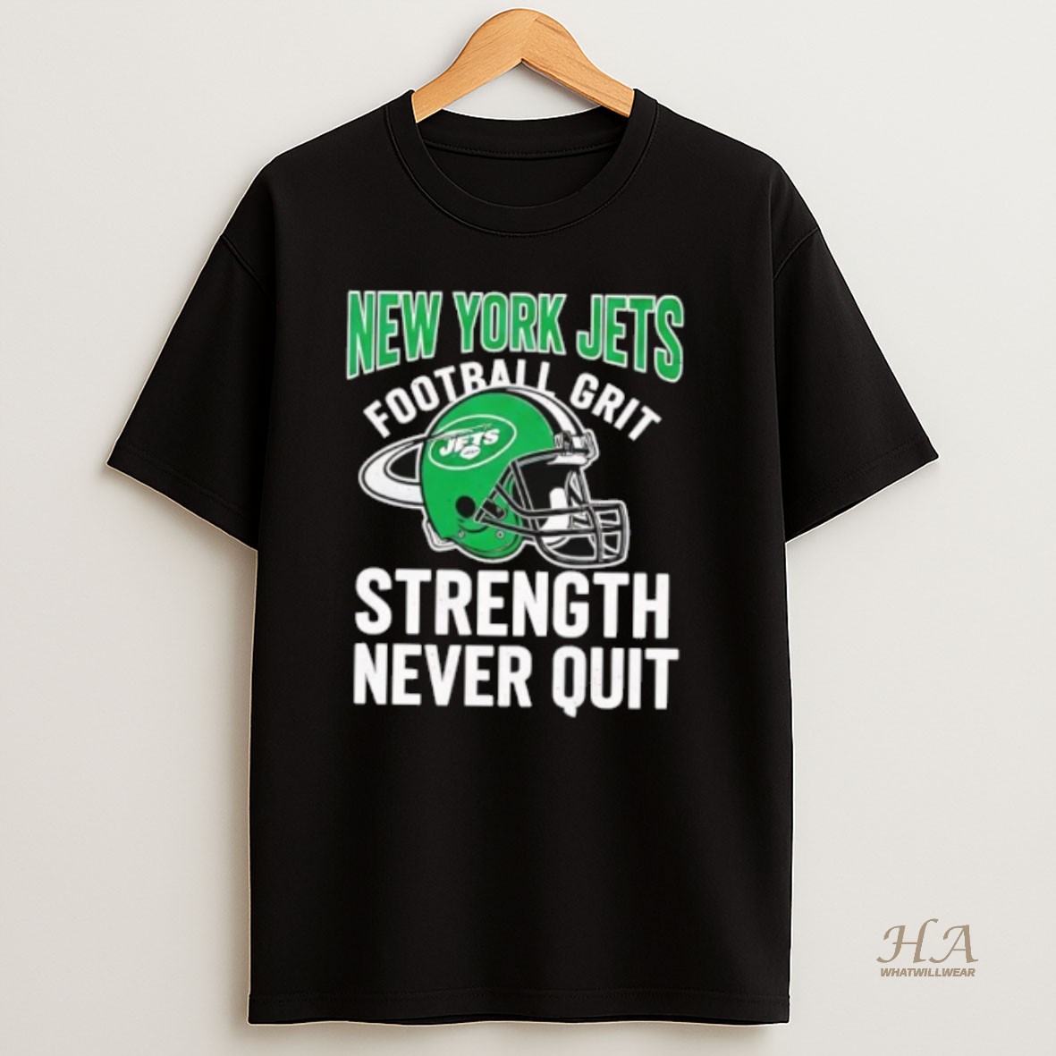Official New York Jets Football Grit Strength Never Quit T Shirt