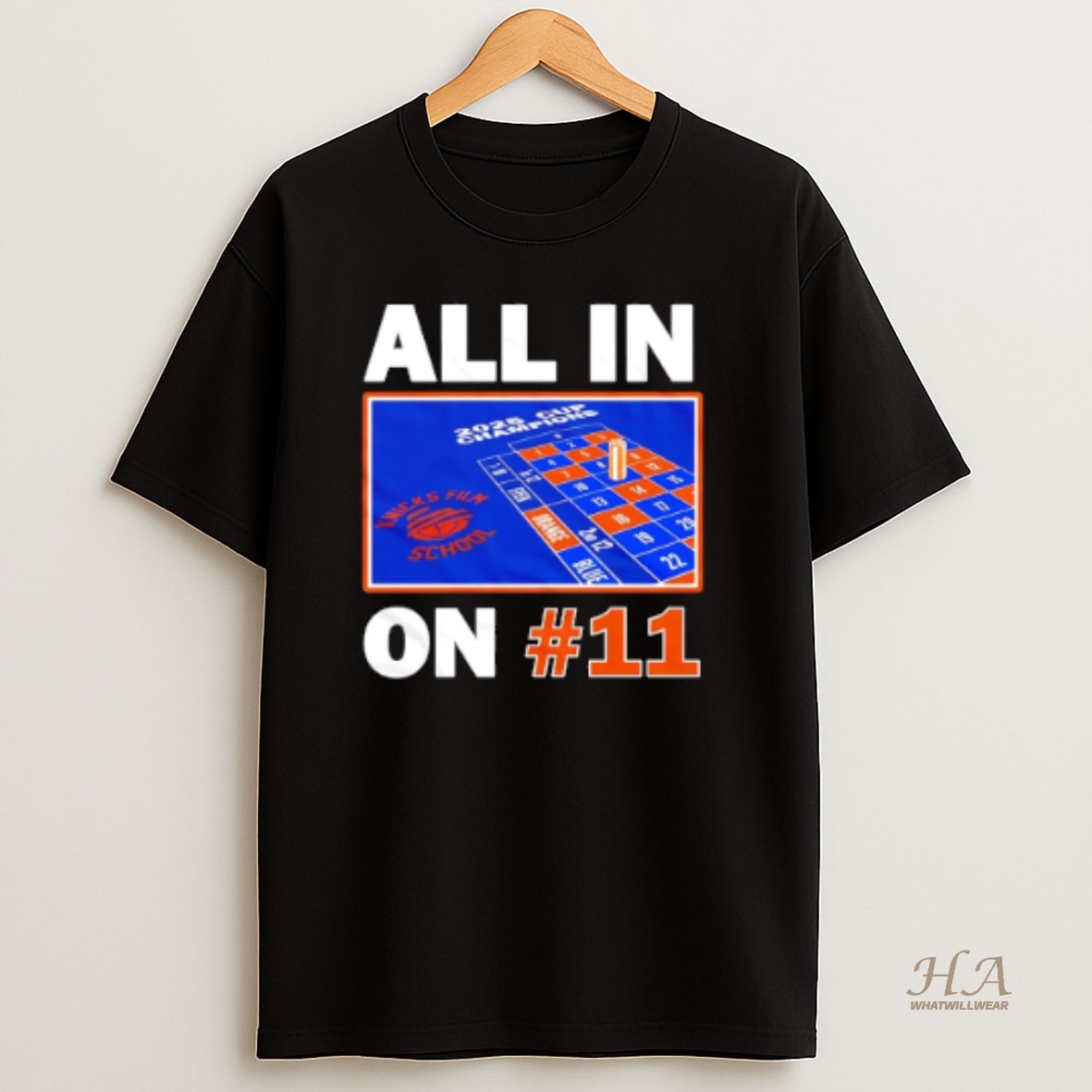Official New York Knicks 2025 Cup Champions All In On 11 T Shirt