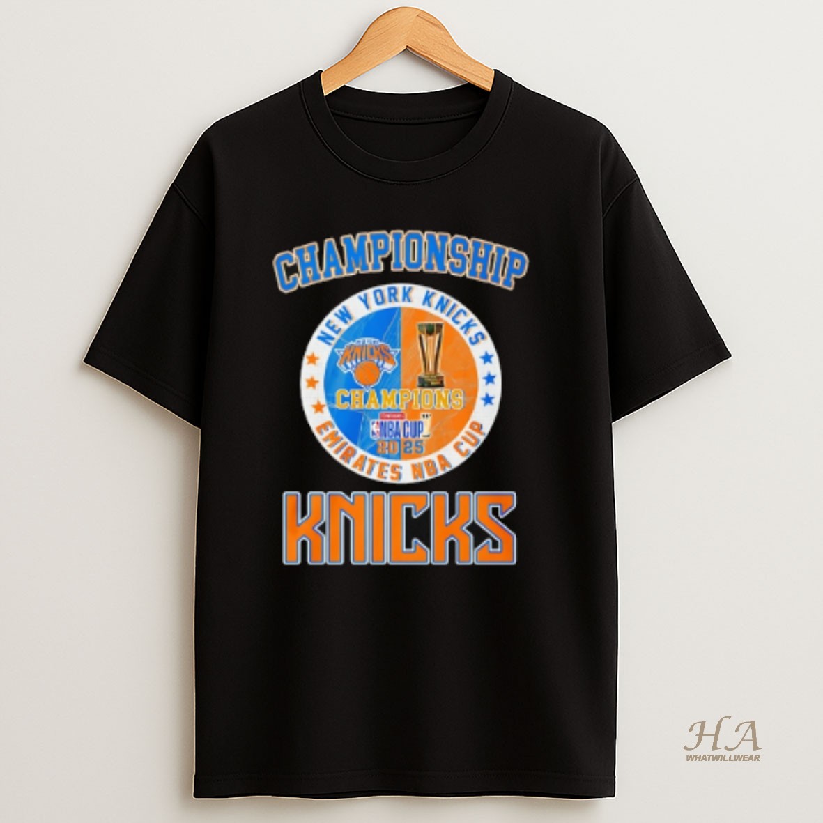 Official New York Knicks 2025 Emirates Nba Champions Logo T Shirt