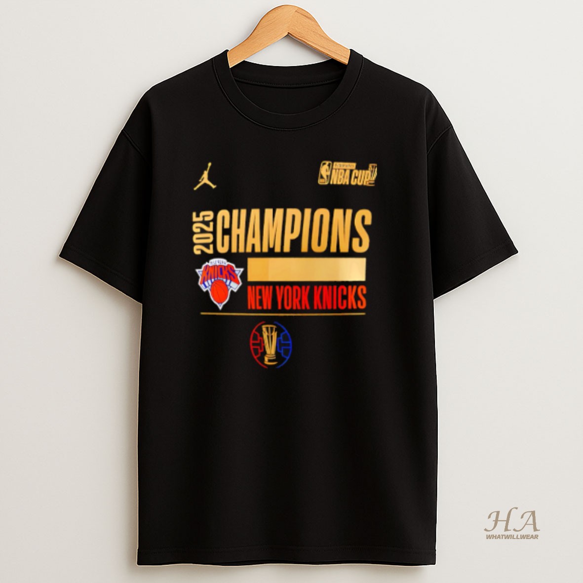 Official New York Knicks 2025 Nba Cup Champions Locker Room T Shirt