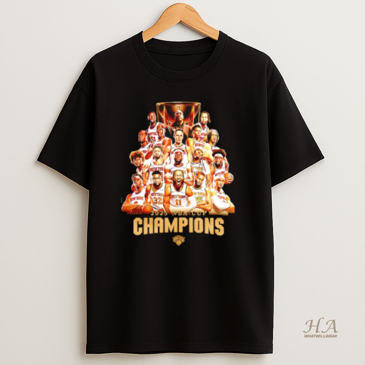 Official New York Knicks 2025 Nba Cup Champions All Team T Shirt