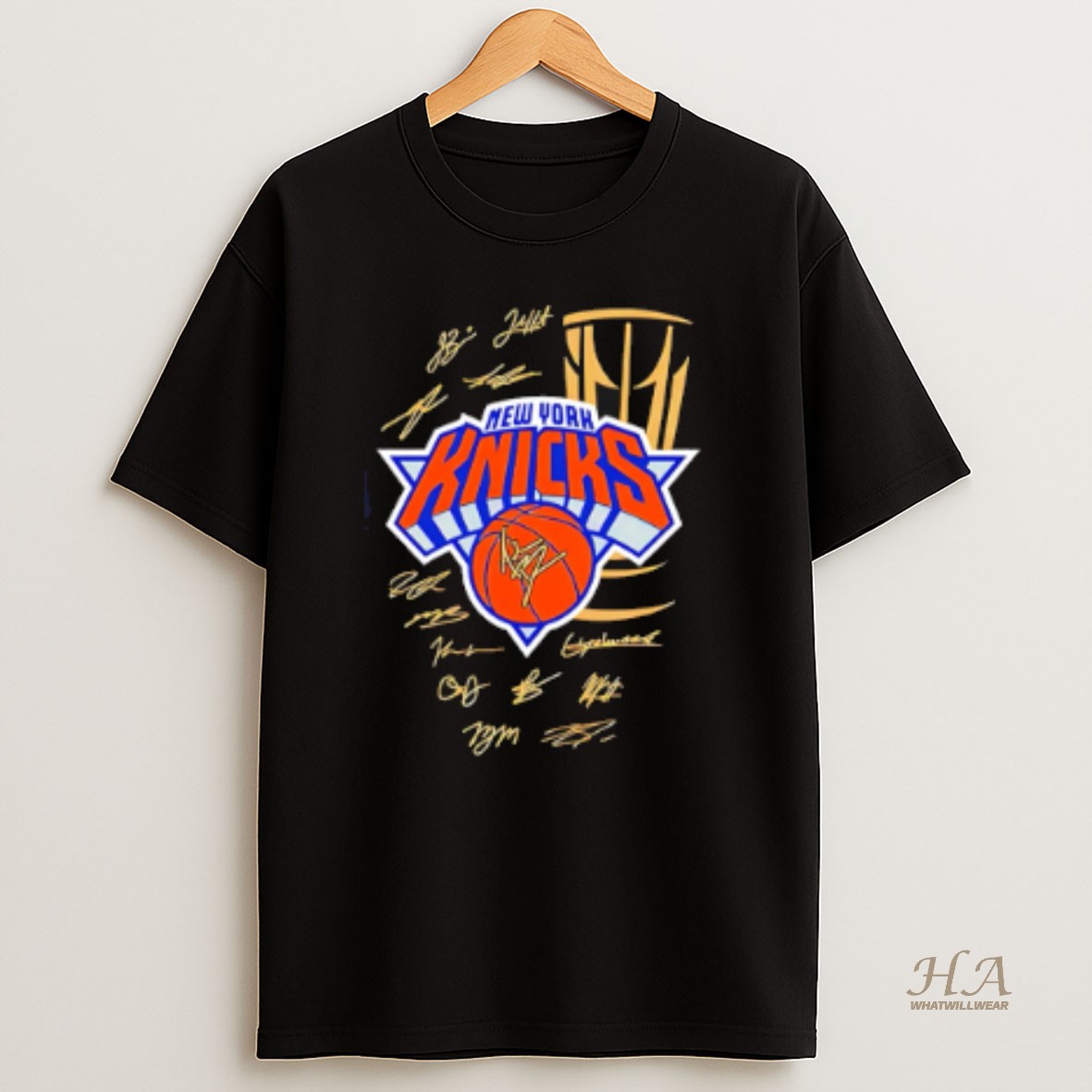 Official New York Knicks 2025 Nba Cup Champions Signatures Trophy T Shirt