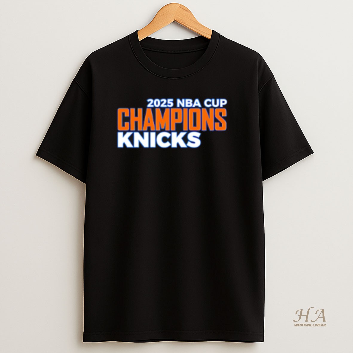 Official New York Knicks 2025 Nba Cup Champions Text T Shirt