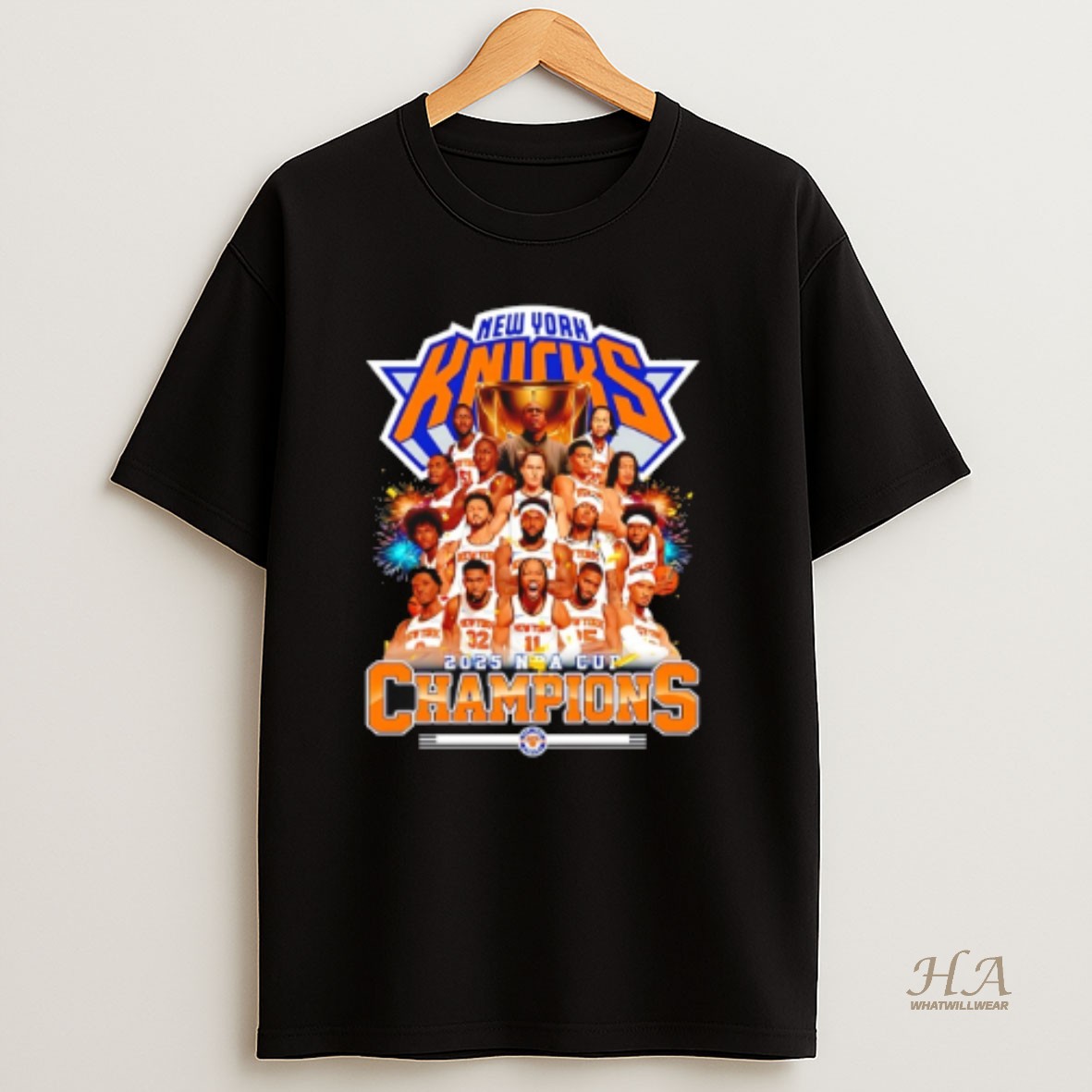 Official New York Knicks 2025 Nba Cup Champions Trophy All Team T Shirt