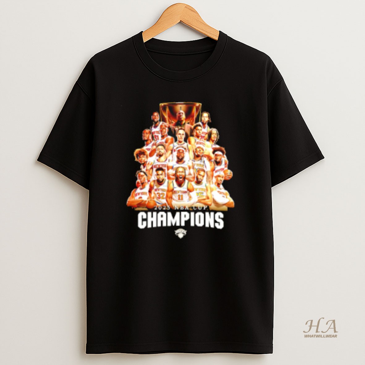 Official New York Knicks 2025 Nba Cup Champions Trophy T Shirt