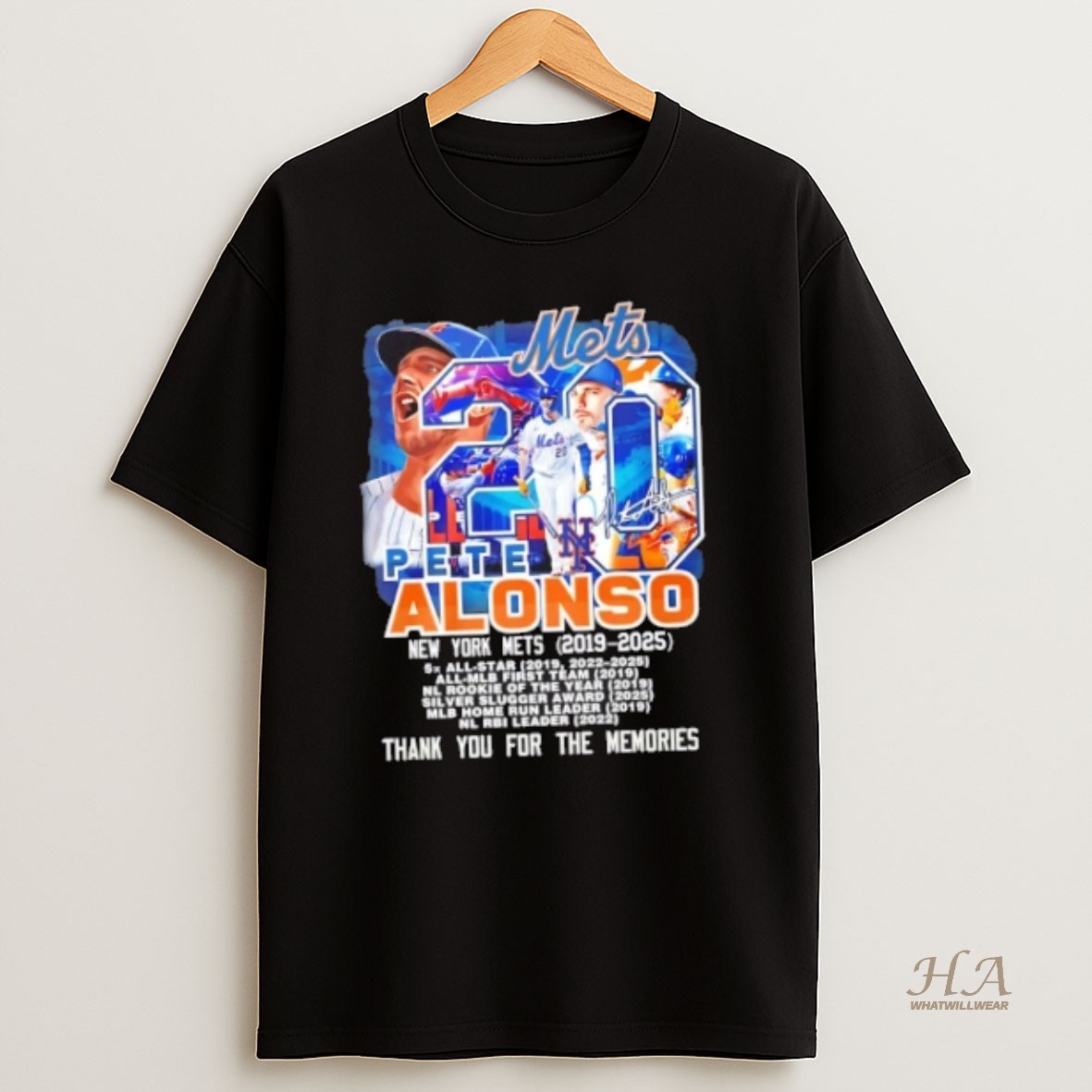 Official New York Mets Pete Alonso 2019 2025 Thank You For The Memories Signature T Shirt