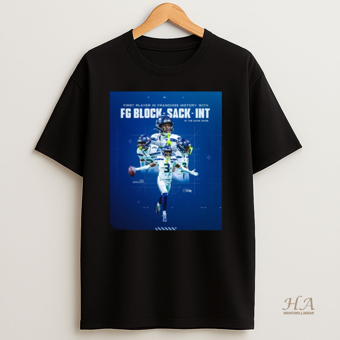 Official Nick Emmanwori Seattle Seahawks First Player In Franchise History With Fg Block Sack Int In The Same Game Shirt
