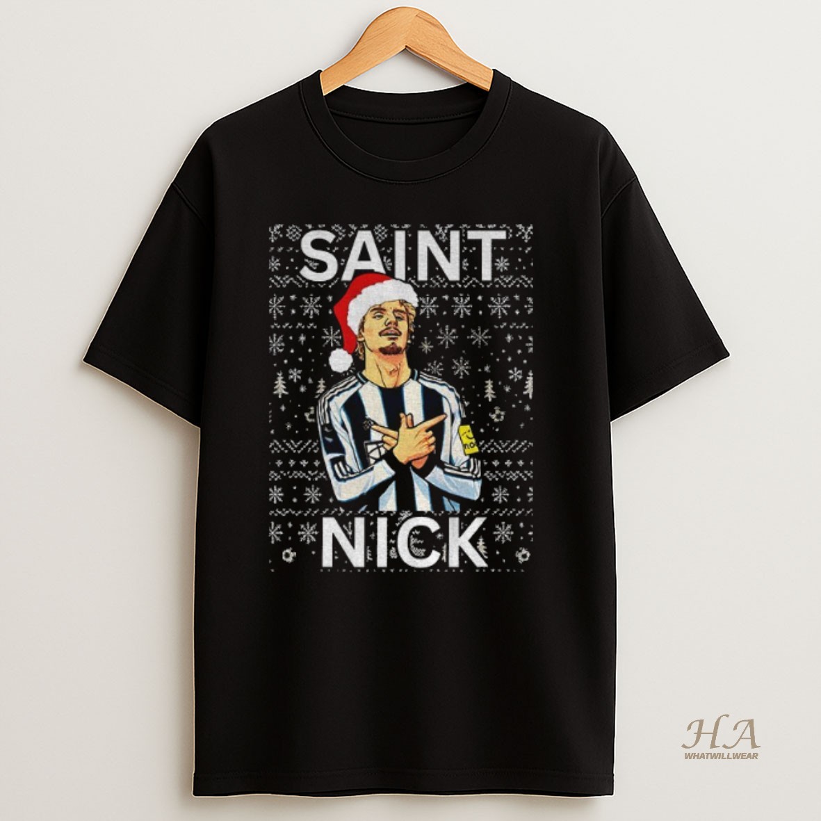 Official Nick Woltemade Santa Hat Saint Nick Newcastle Fc Merry Christmas Shirt