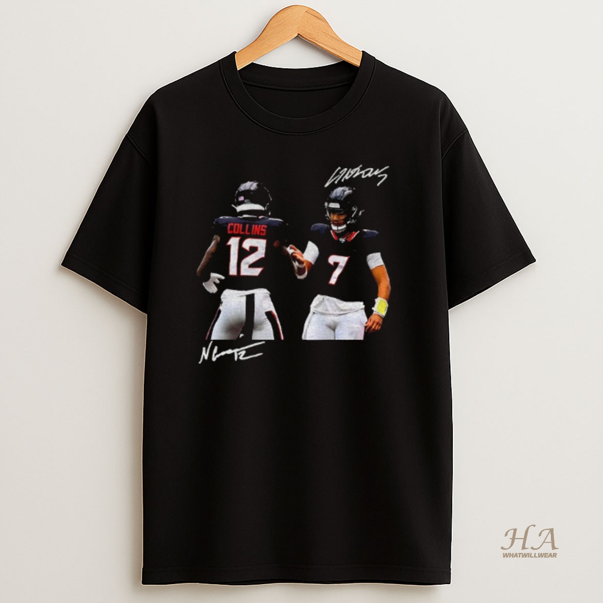 Official Nico Collins And Cj Stroud Houston Texans Football Signature Vintage T Shirt