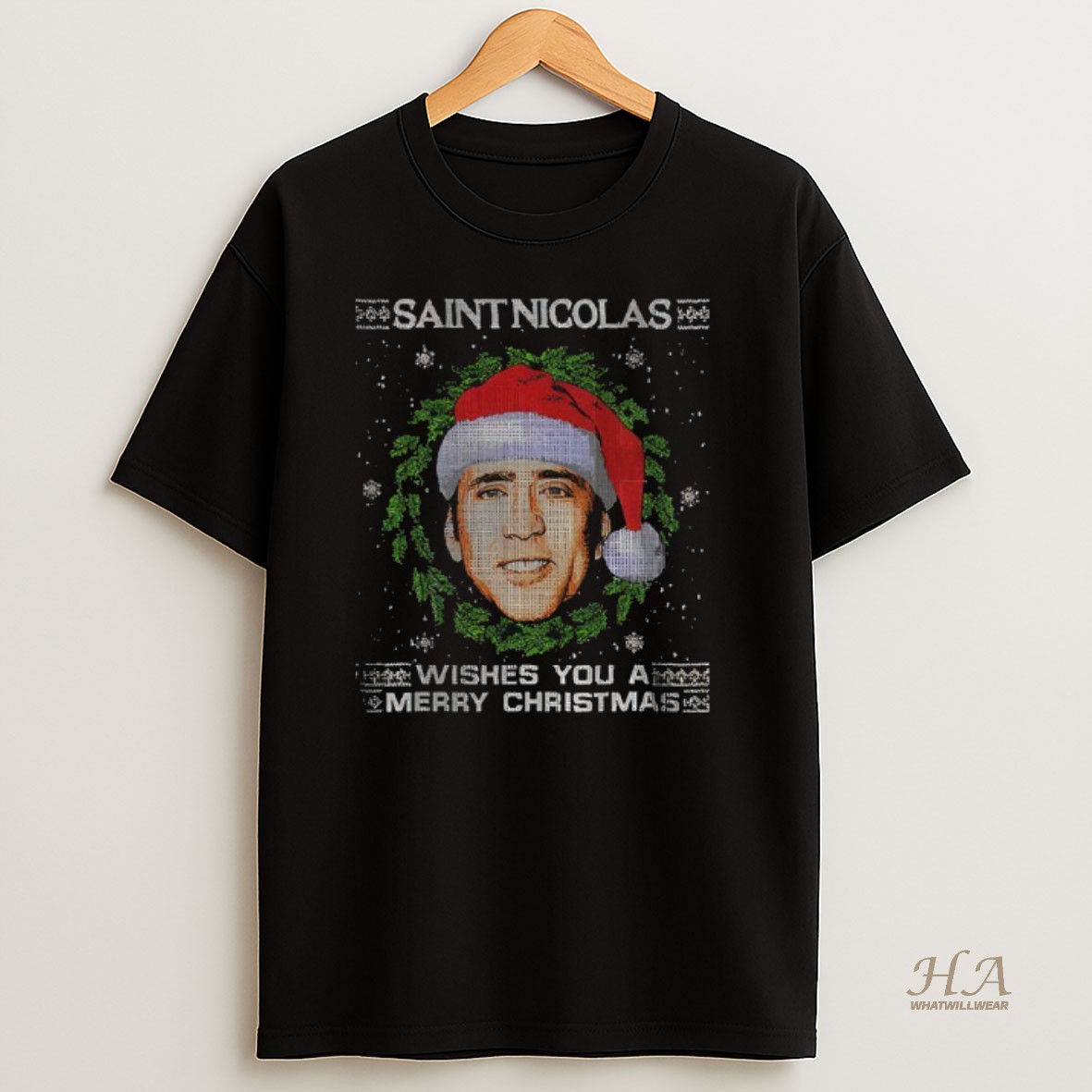 Official Nicolas Cage St Nicolas Christmas Wishes You A Merry Christmas Shirt