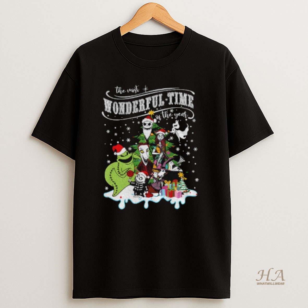 Official Nightmare Before Santa Hat The Most Wonderful Time Of The Year Merry Christmas T Shirt