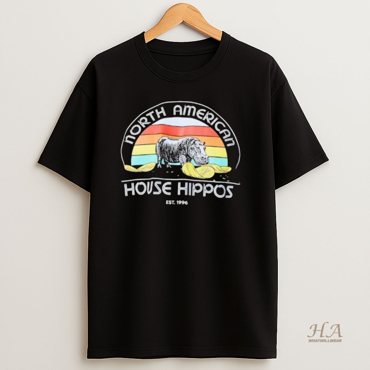 Official North American House Hippos Vintage Graphic T Shirt