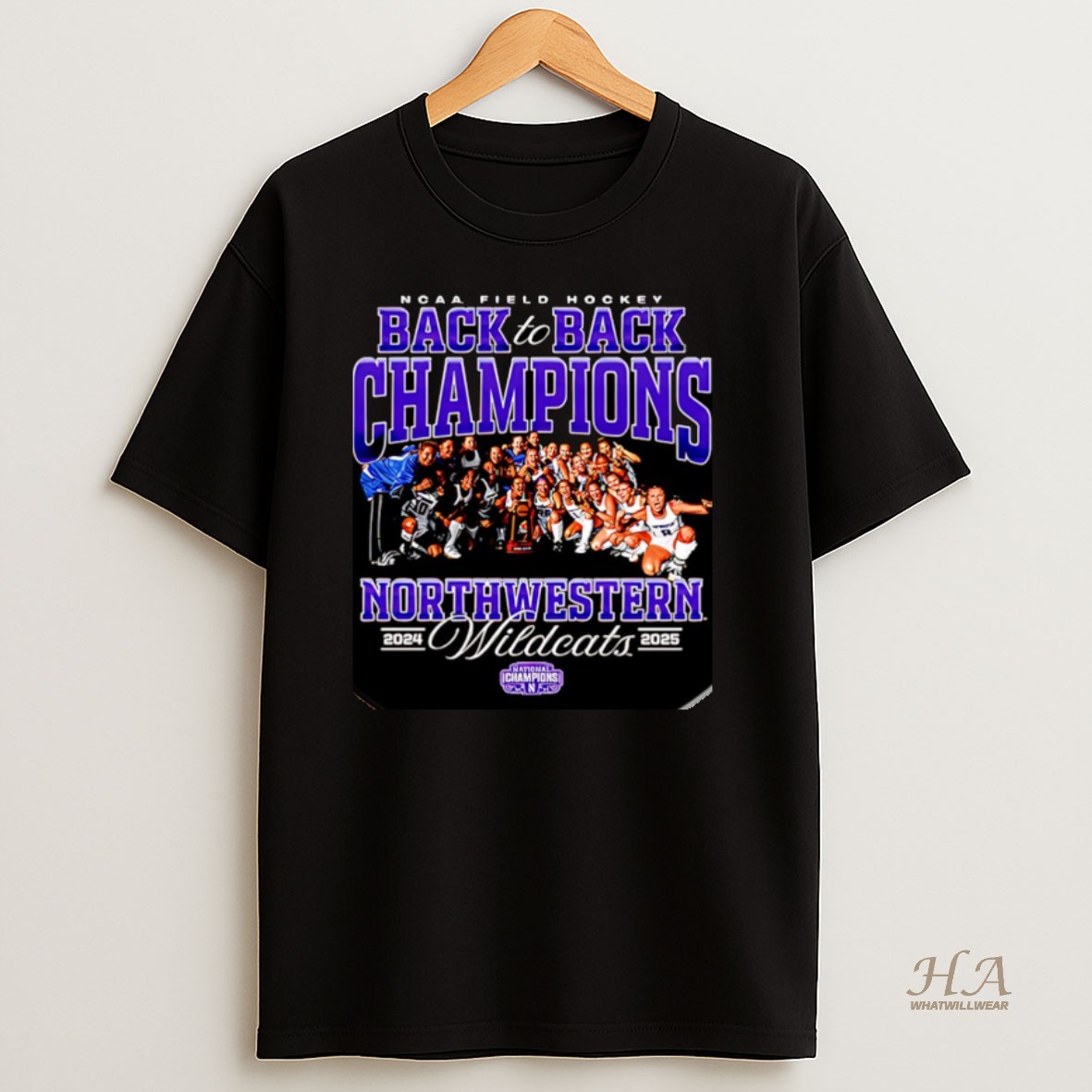 Official Northwestern Field Hockey Back To Back 2025 National Champions Team Collage Christmas Shirt