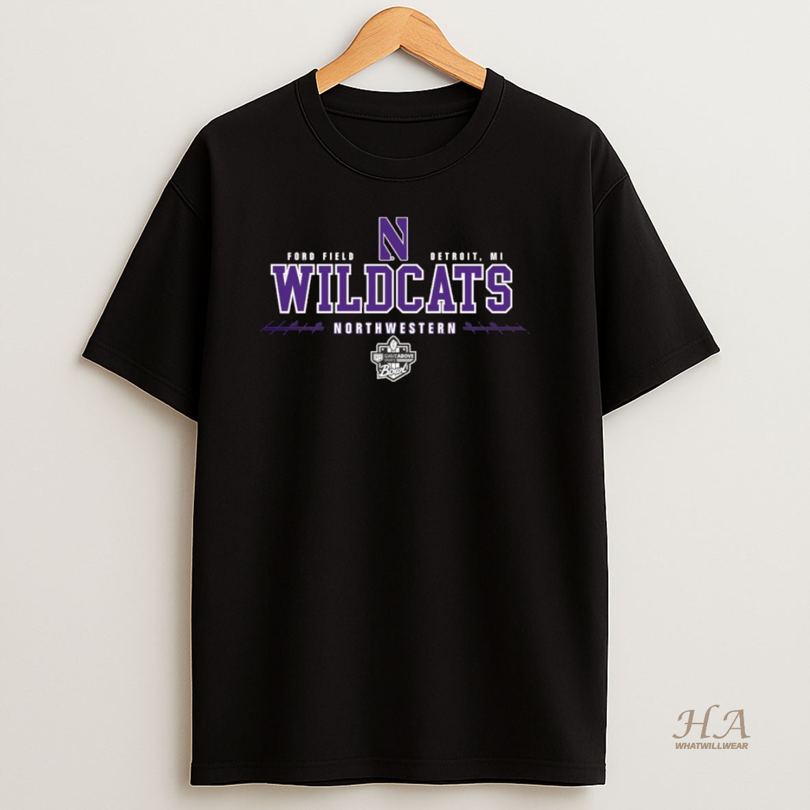 Official Northwestern Wildcats 2025 Gameabove Sports Bowl Ford Field Chriast Shirt