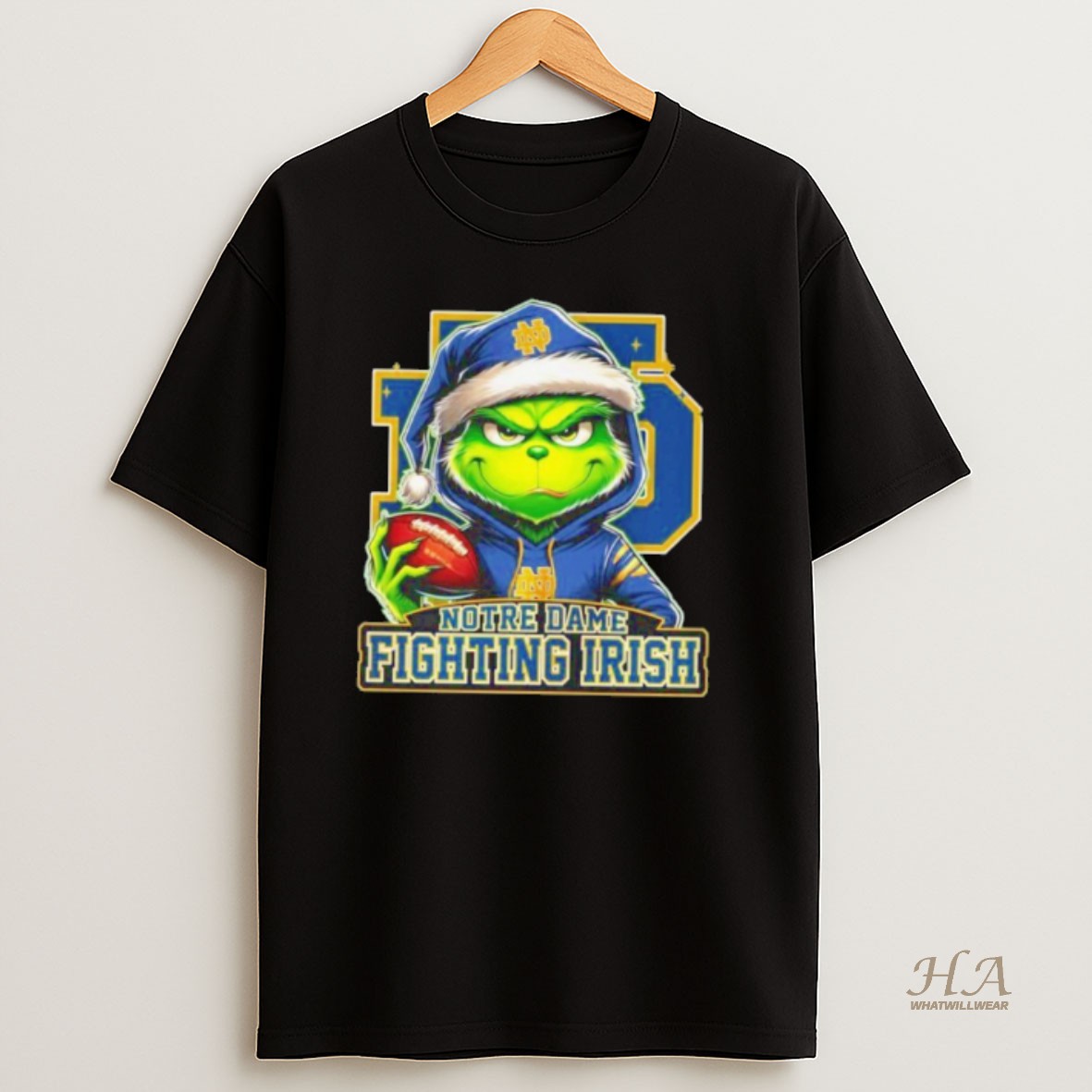Official Notre Dame Fighting Irish 2025 Grinch Merry Touchdown Christmas T Shirt