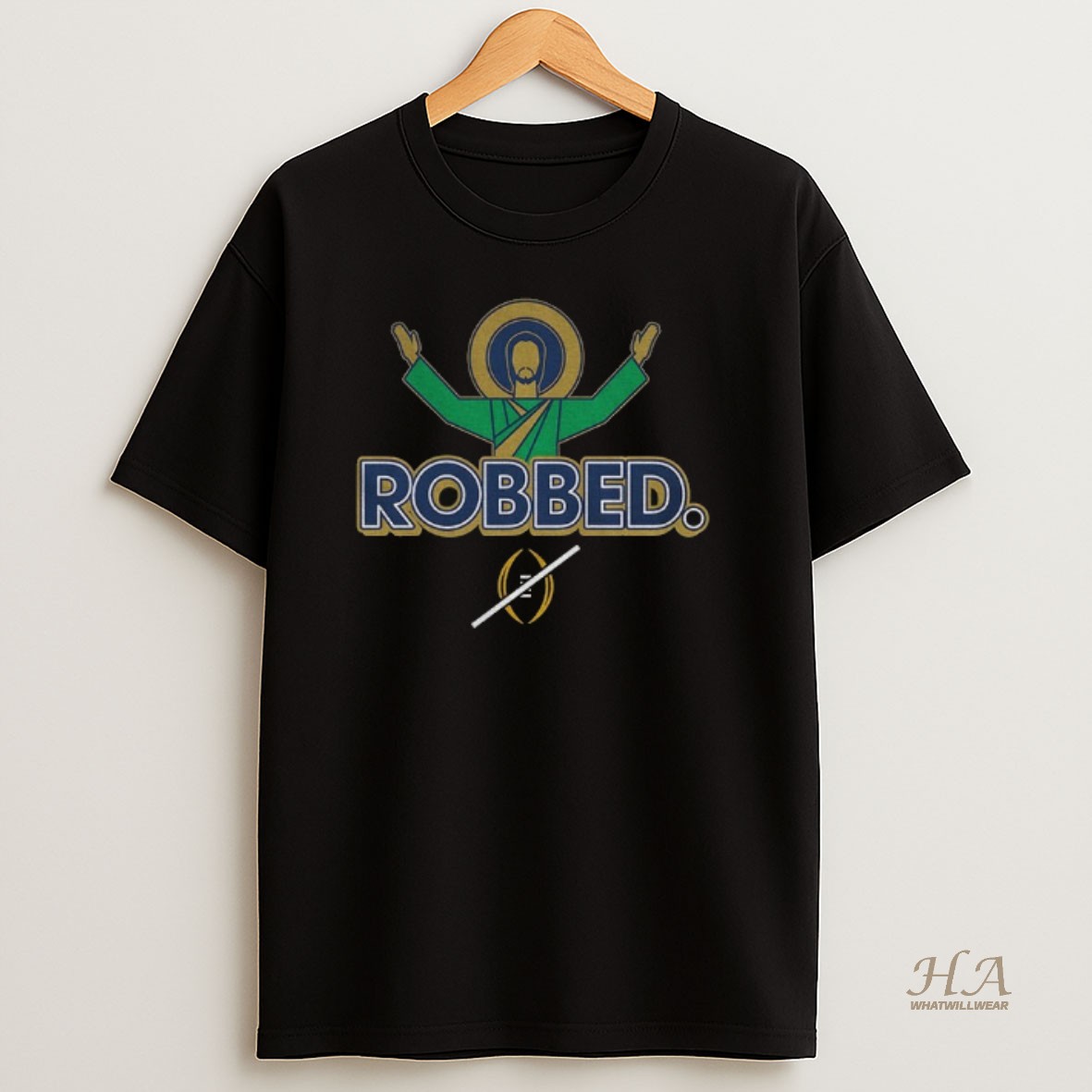 Official Notre Dame Fighting Irish Football 2025 Robbed College Football Playoff Shirt
