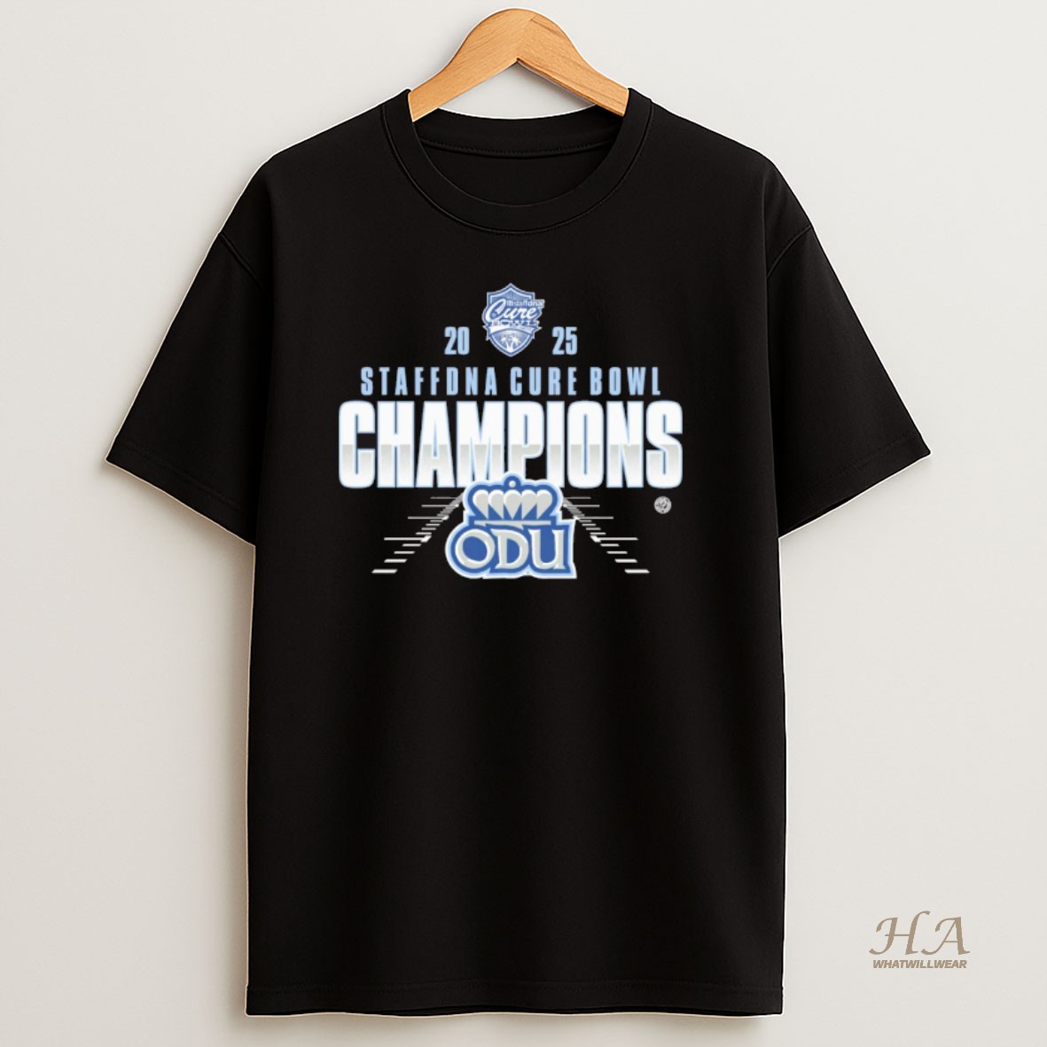 Official Odu Old Dominion Monarchs Football 2025 Staffdna Cure Bowl T Shirt
