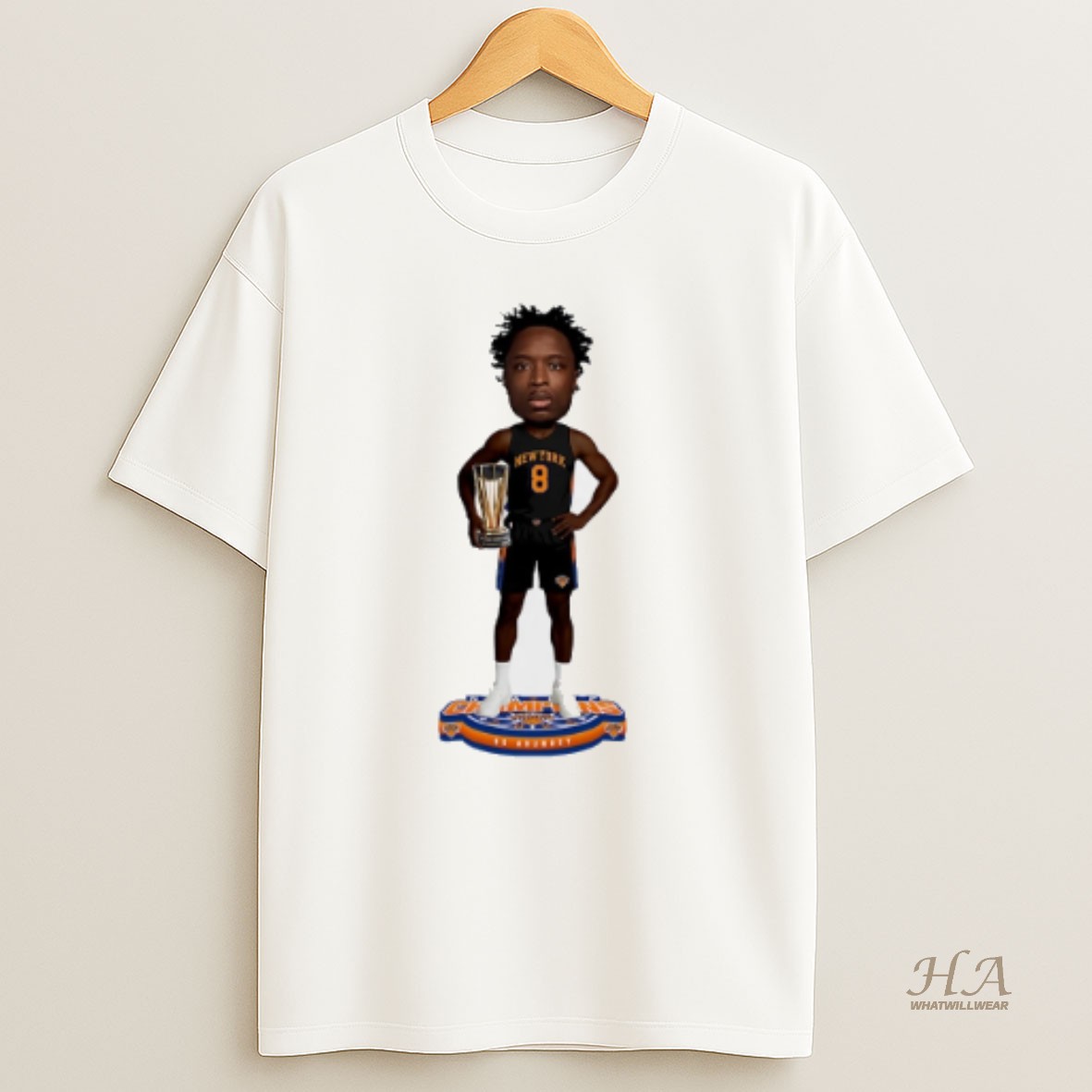 Official Og Anunoby New York Knicks Nba Cup Champions Caricature T Shirt