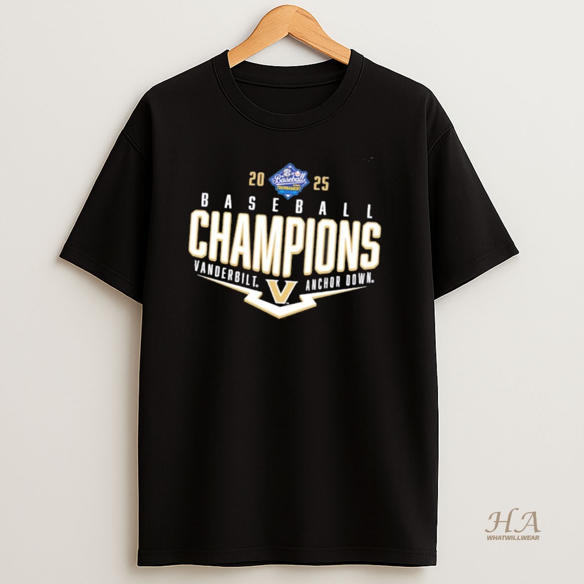 Official Ogrj9cse Vanderbilt Commodores Anchor Down 2025 Sec Baseball Tournament Champions T Shirt