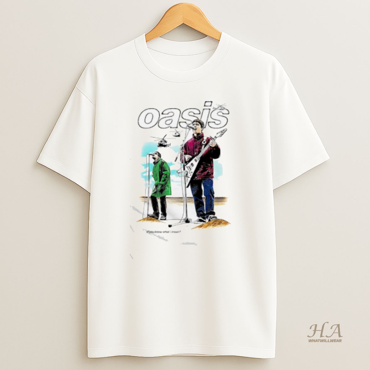 Official Oasis Dyou Know What I Mean Graphic T Shirt