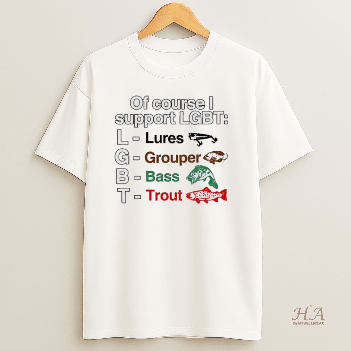 Official Of Course I Support Lgbt Lures Grouper Bass Trout Fish T Shirt