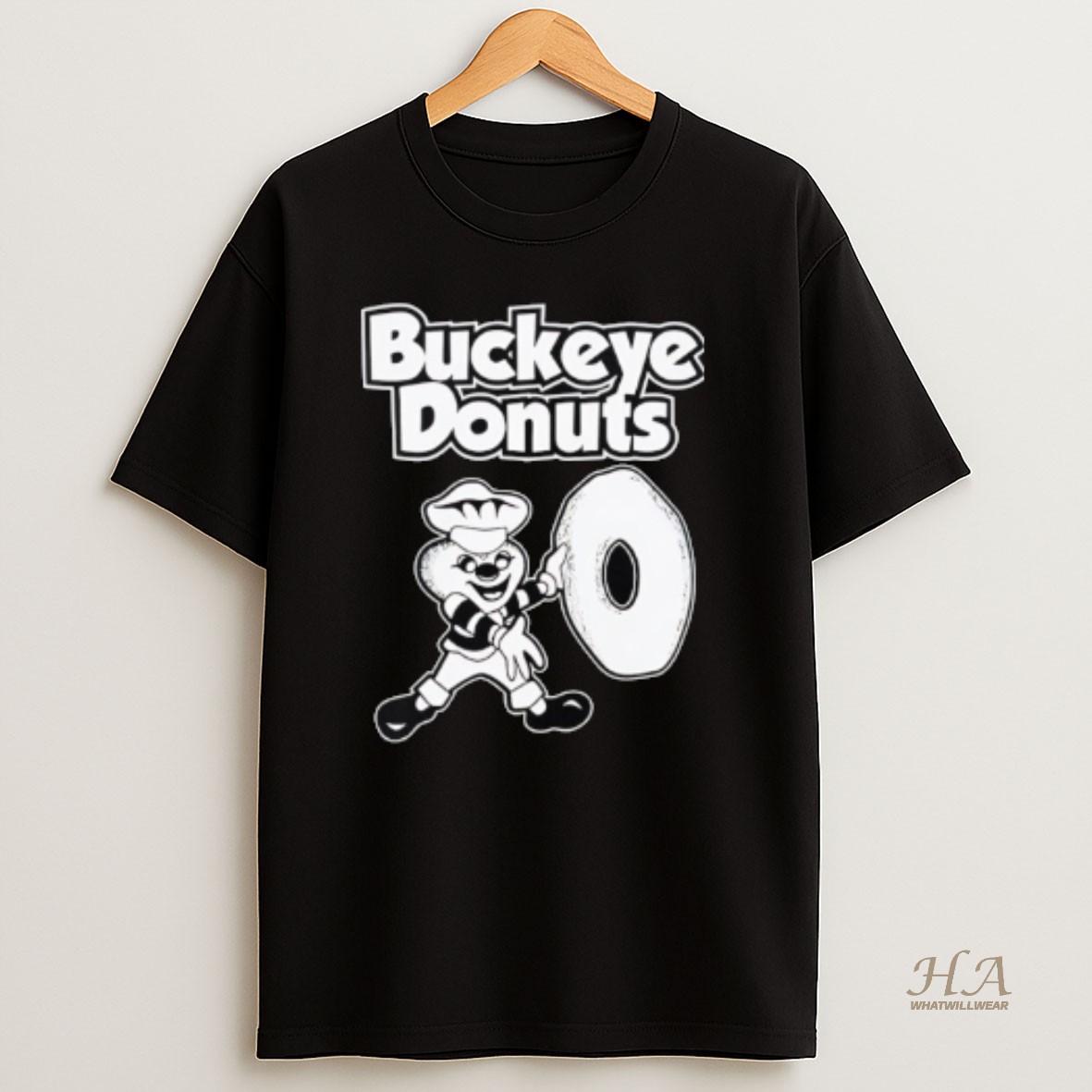 Official Ohio State Buckeye Mascot Holding Donut Buckeye Donuts T Shirt