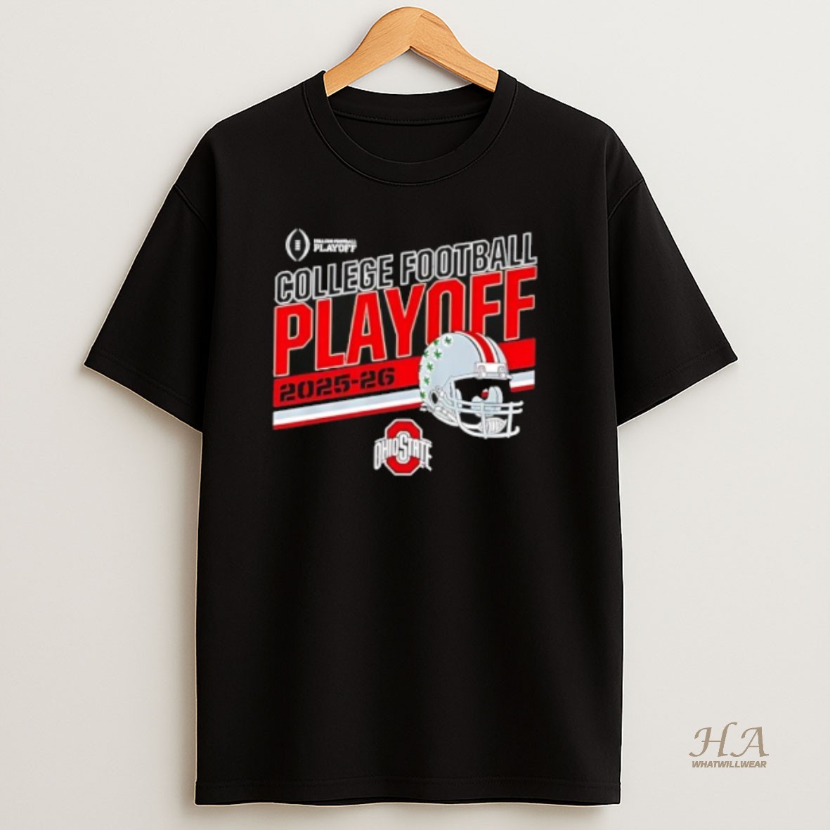 Official Ohio State Buckeyes 2025 2026 College Football Playoff Stripe Logo T Shirt