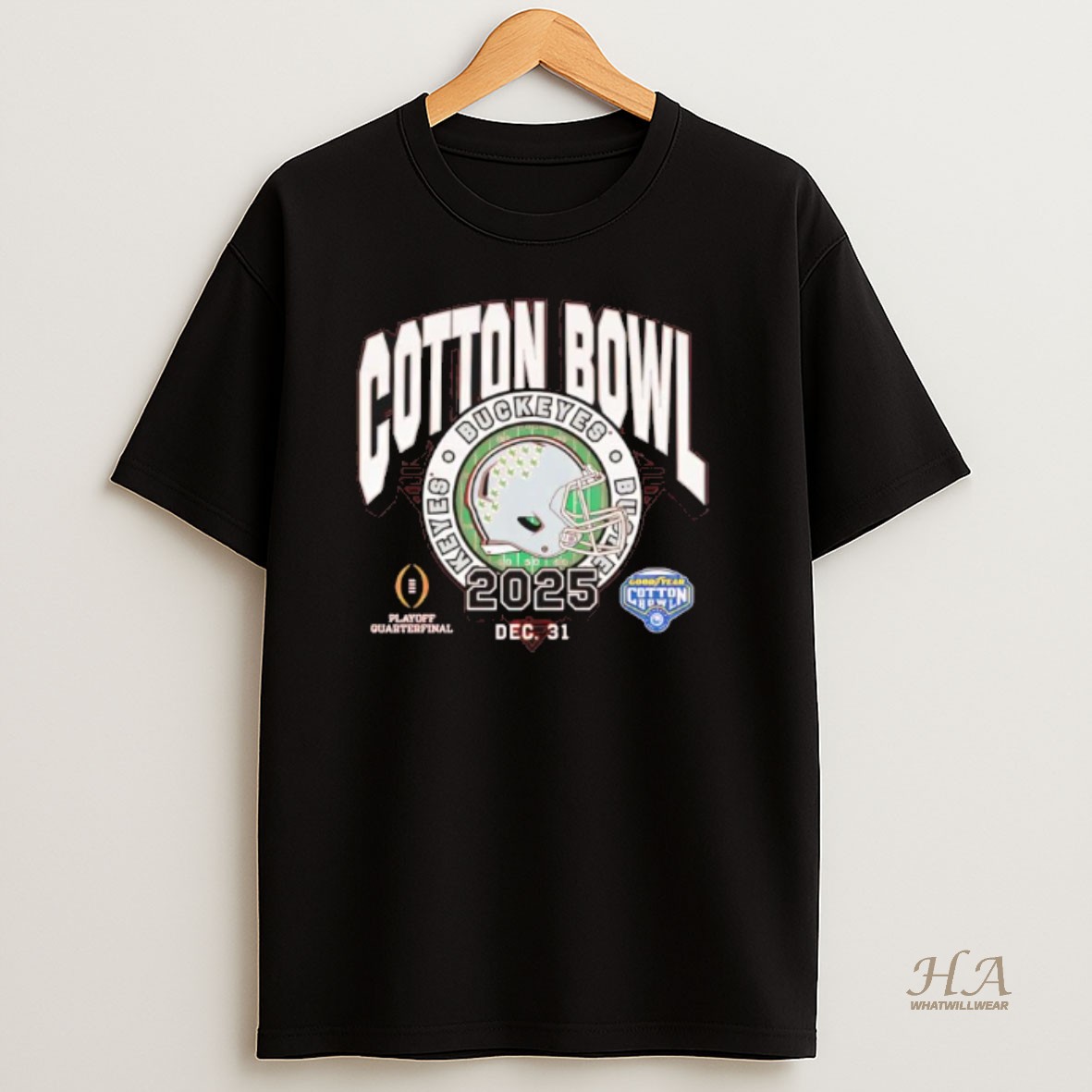 Official Ohio State Buckeyes 2025 Cotton Bowl Dec 31st Playoff Quarterfinal T Shirt