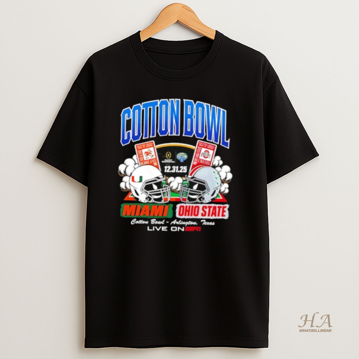 Official Ohio State Buckeyes 2025 Cotton Bowl Head To Head T Shirt