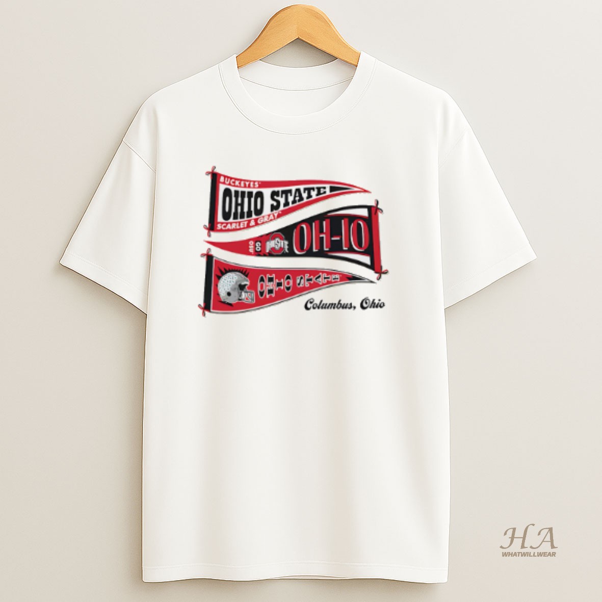 Official Ohio State Buckeyes Pennant Sadie Flag T Shirt