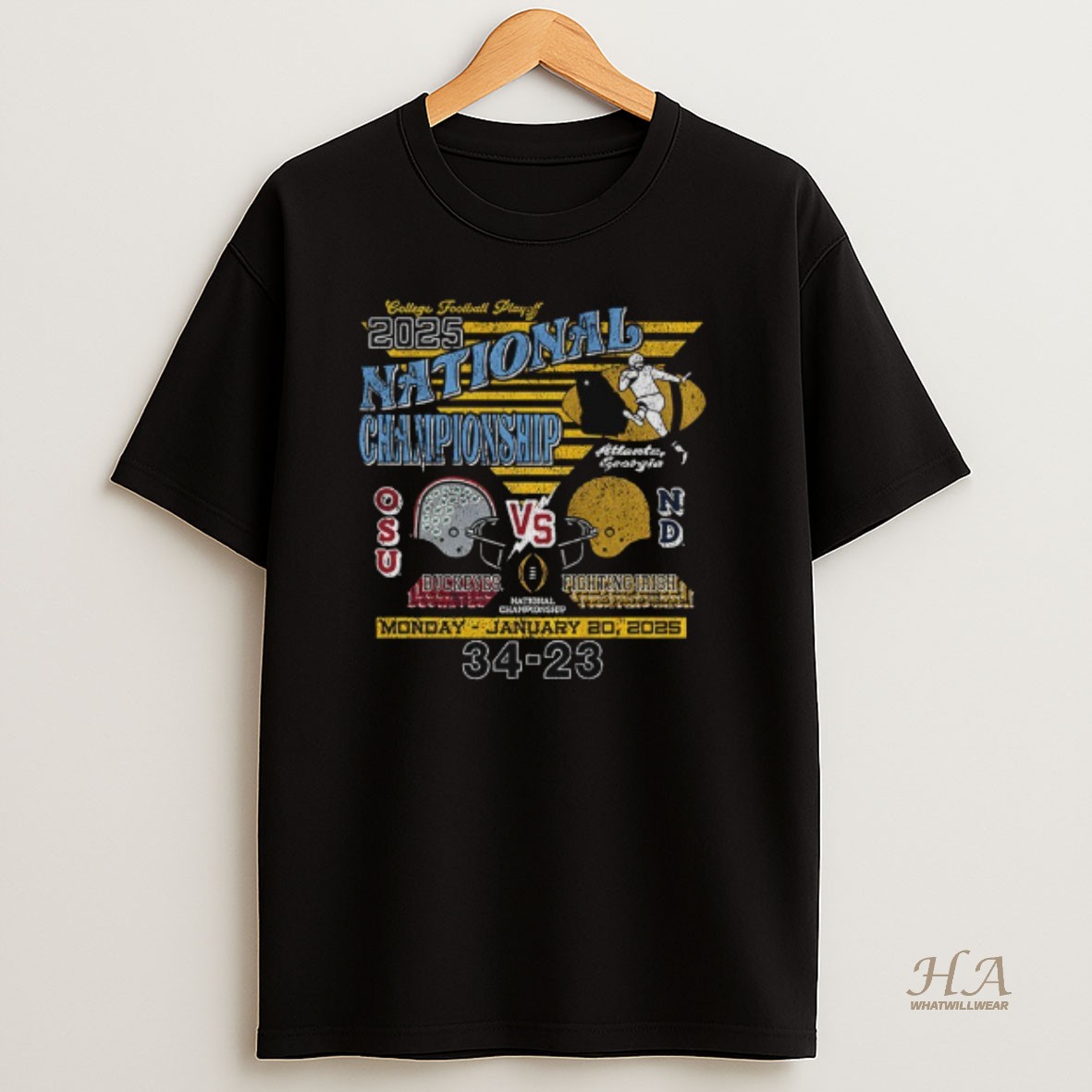 Official Ohio State Buckeyes And The Notre Dame Fighting Irish Football Playoff National Championship Game 2025 Matchup T Shirt