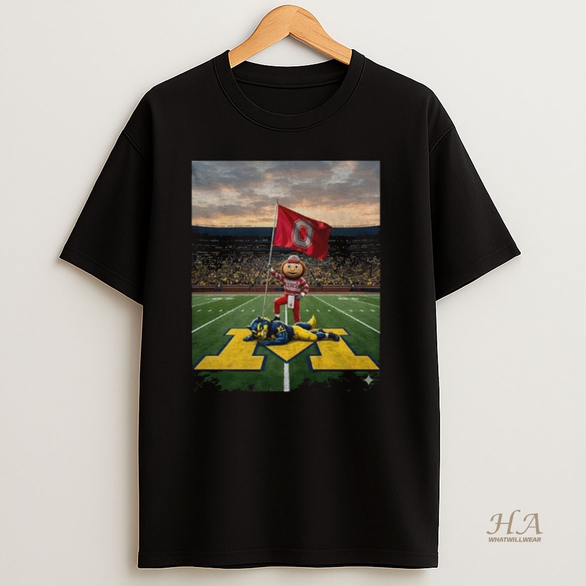 Official Ohio State Buckeyes Beat Michigan Wolverines Football Flag Stadium Photo T Shirt