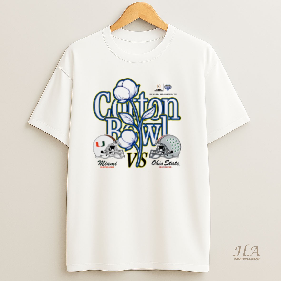 Official Ohio State Vs Miami 2025 Cotton Bowl Head To Head T Shirt