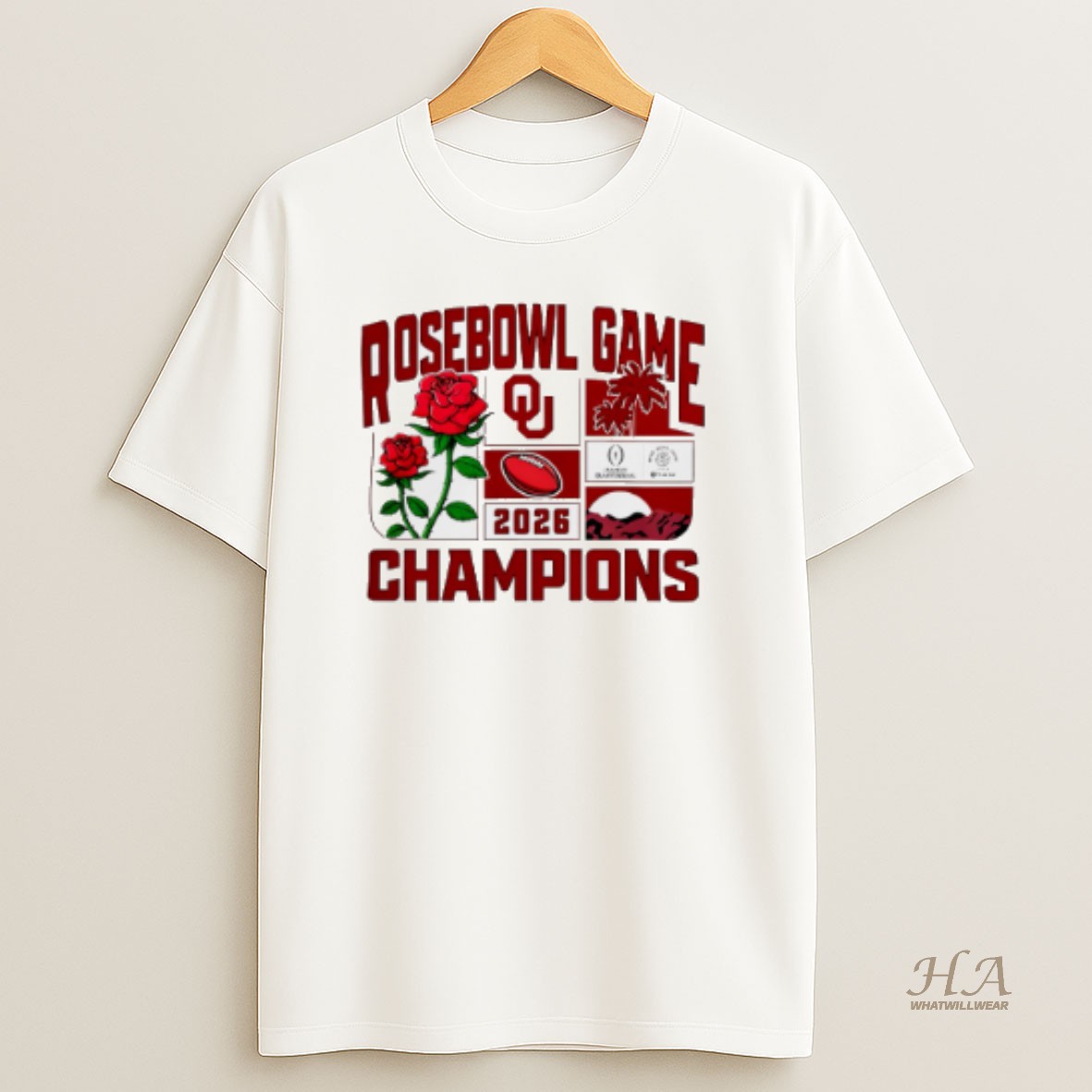 Official Oklahoma Football 2026 Rose Bowl Champions T Shirt