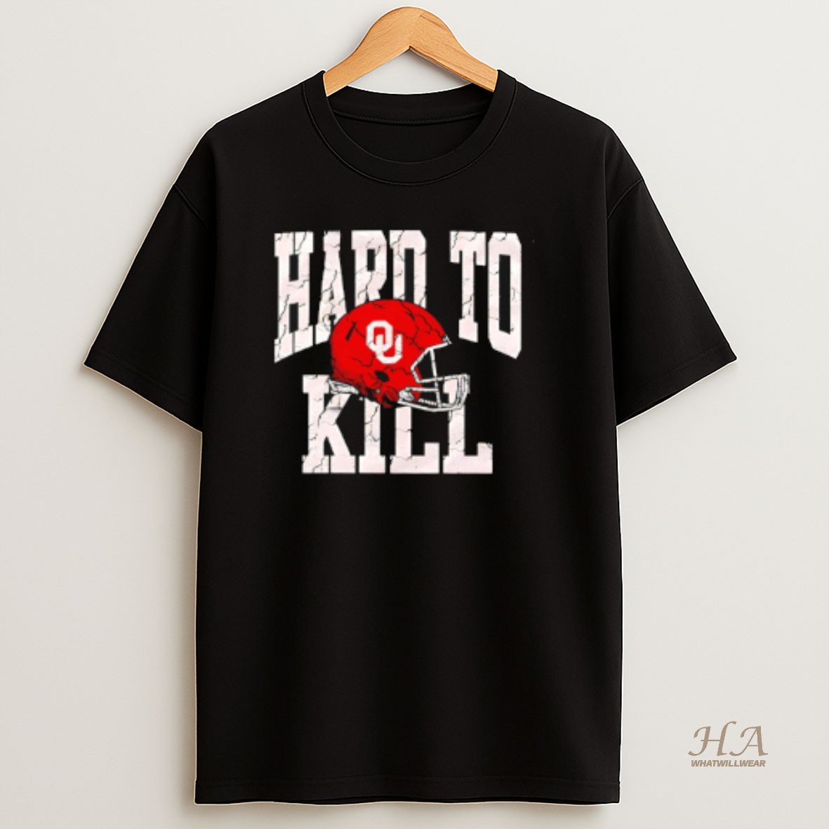 Official Oklahoma Sooners Hard To Kill Helmet T Shirt