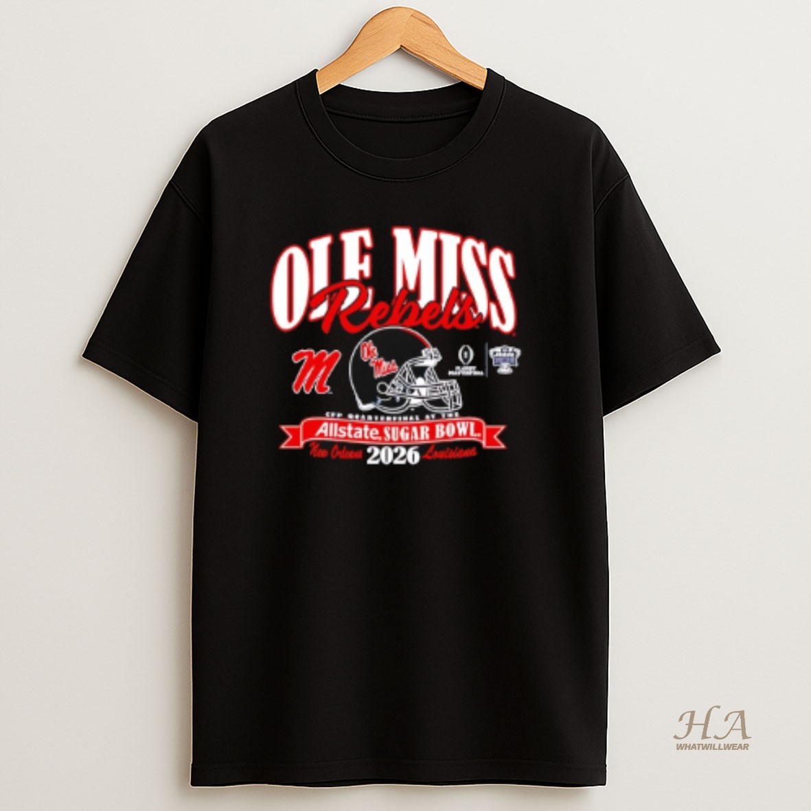 Official Ole Miss Rebels College Football Playoff 2026 Sugar Bowl T Shirt