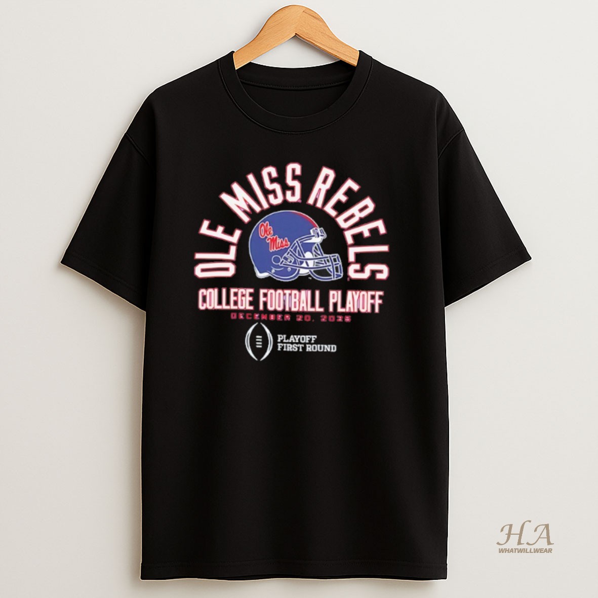 Official Ole Miss Rebels College Football Playoff First Bound 2025 26 Helmet Shirt