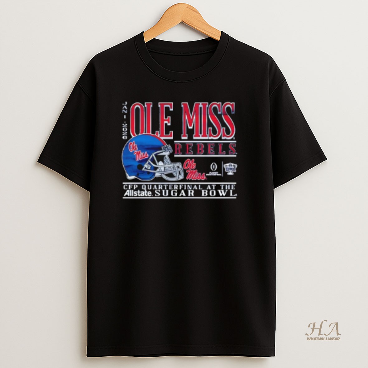 Official Ole Miss Rebels Football 2026 Sugar Bowl Bound Helmet Vintage T Shirt