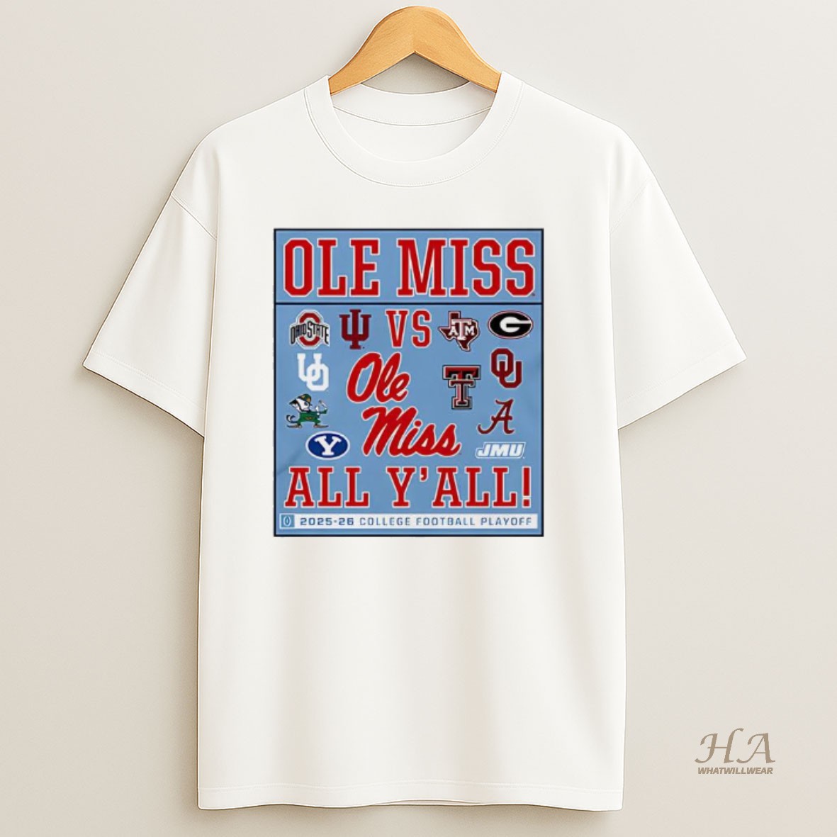 Official Ole Miss Vs All Yall 2025 2026 Cfp Logo T Shirt