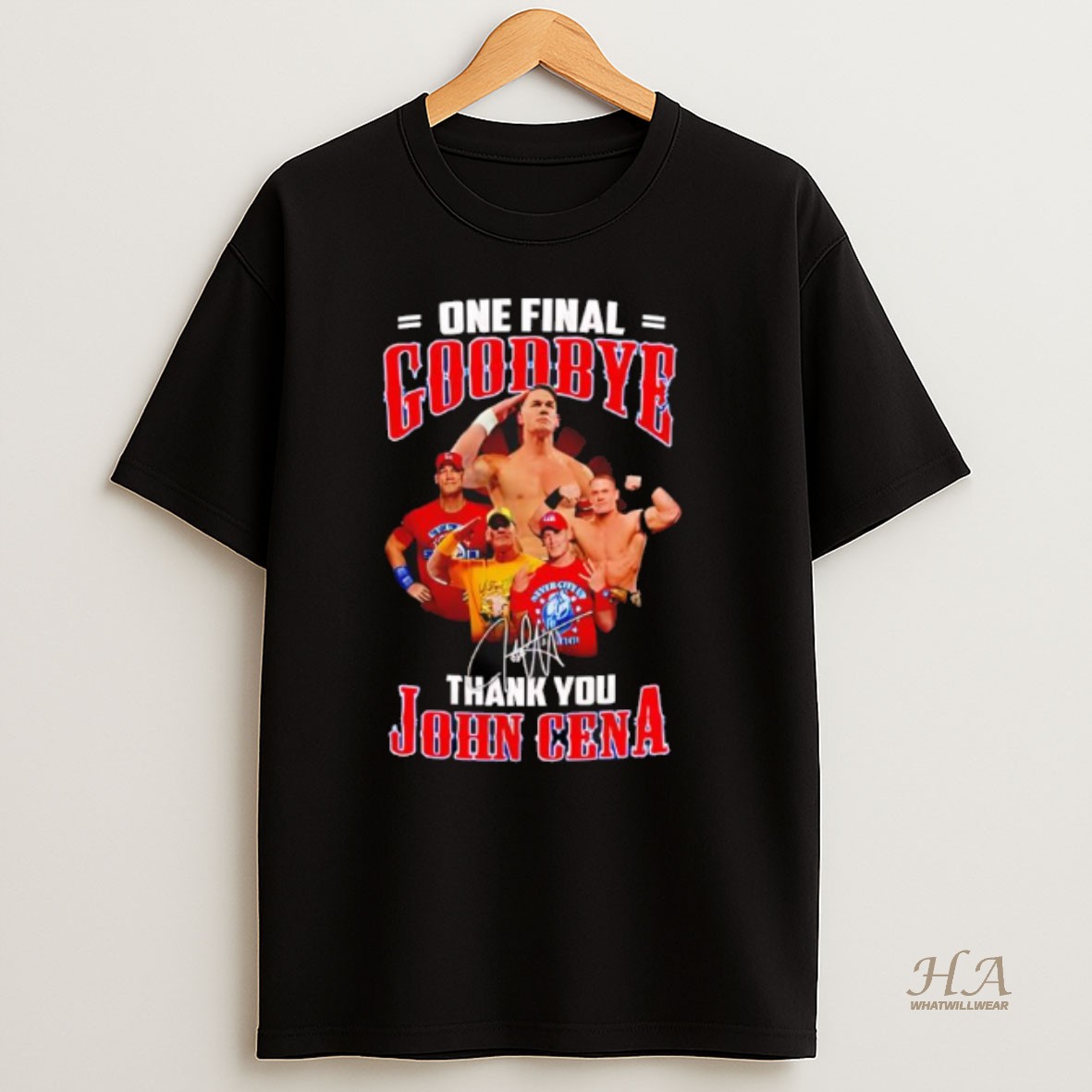 Official One Final Goodbye Thank You John Cena Signature T Shirt
