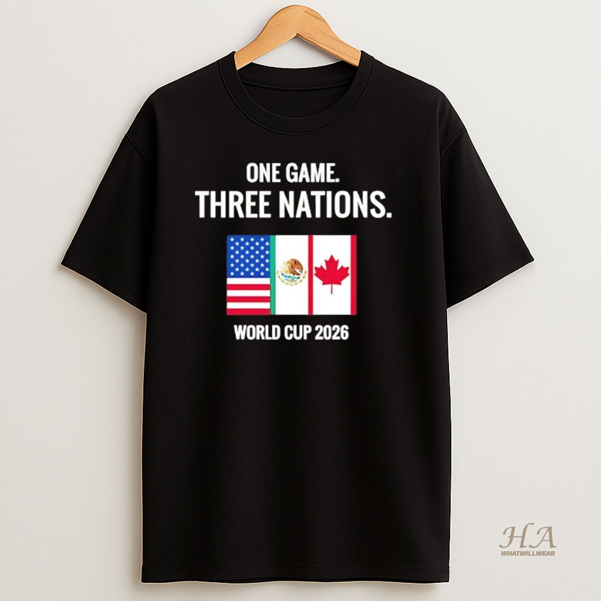 Official One Game Three Nations World Cup 2026 Flag T Shirt