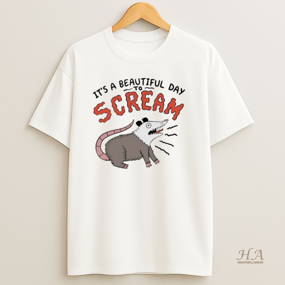 Official Opossum Its A Beautiful Day To Scream T Shirt