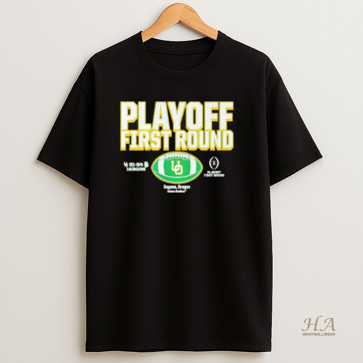 Official Oregon Ducks 2025 Cfp First Round Winner 51 34 Score T Shirt